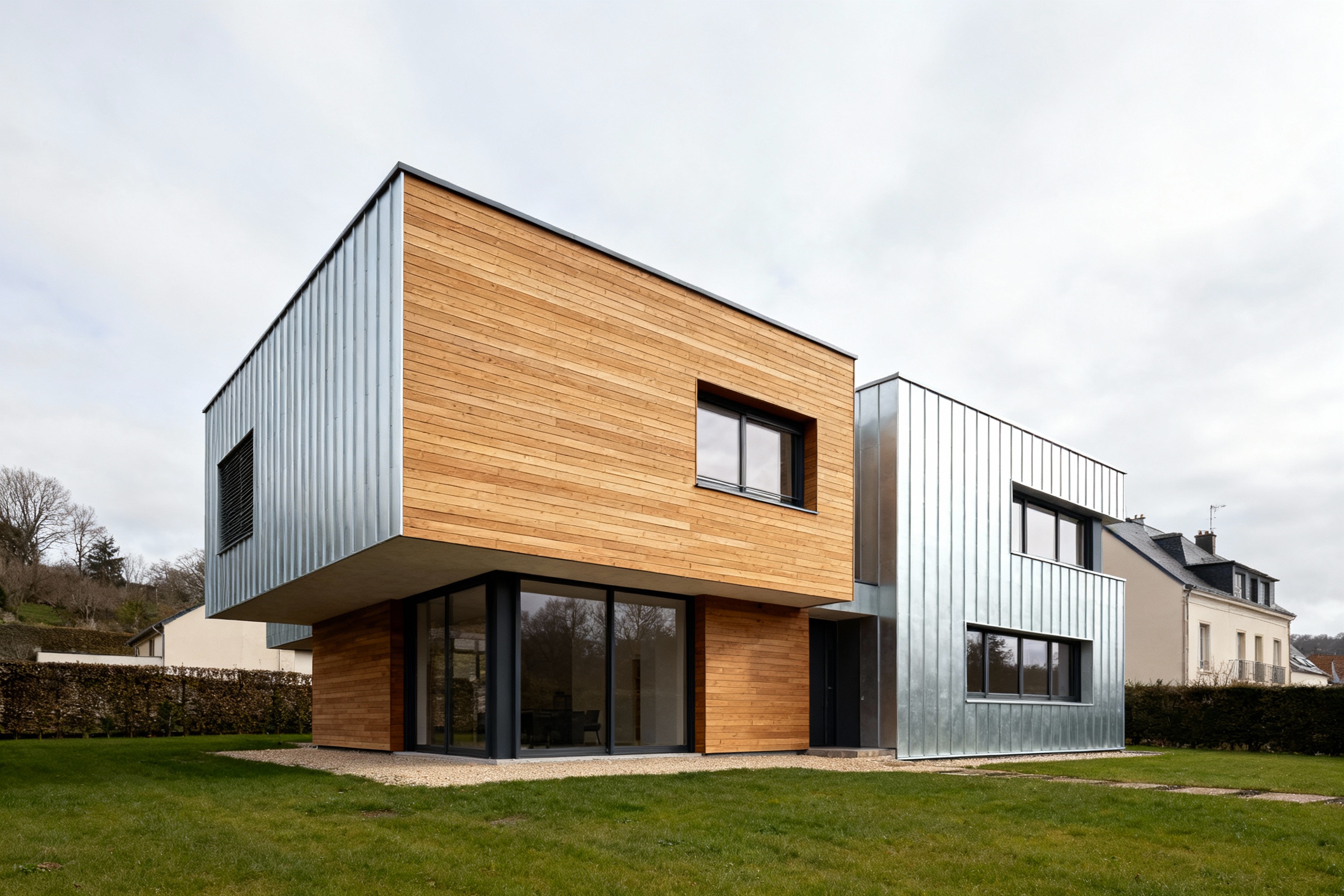 Bardage mixte matériaux