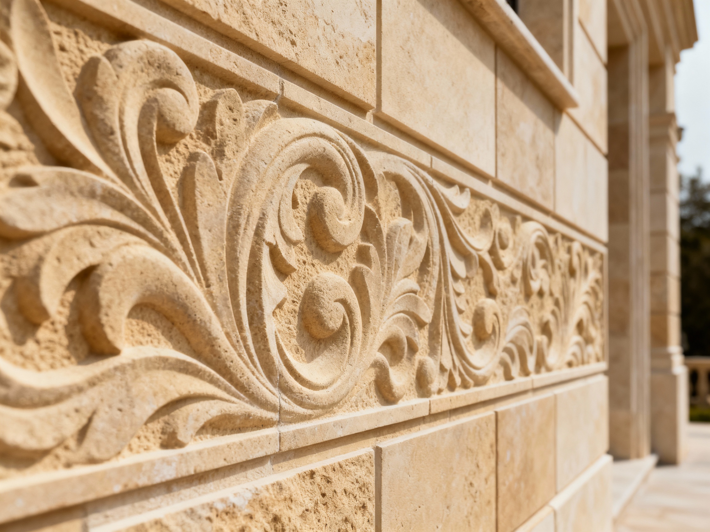 Finition pierre sculptée